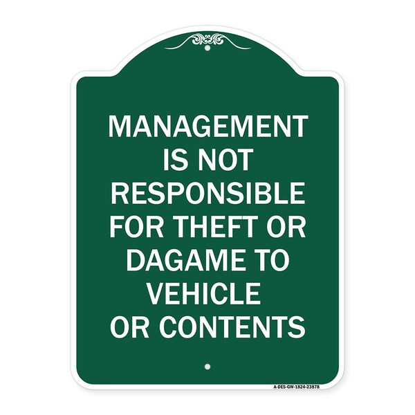 Signmission Management Is Not Responsible for Theft or Damage to Vehicles or Contents, A-DES-GW-1824-23878 A-DES-GW-1824-23878 - main